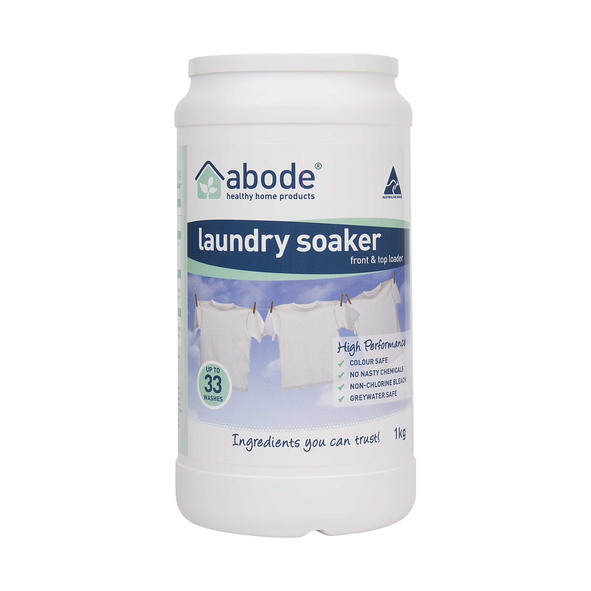 Abode Front & Top Loader Laundry Soaker High Performance 1kg product packshot