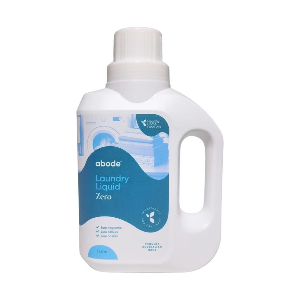 Abode Front & Top Loader Zero Laundry Liquid 1L product packshot