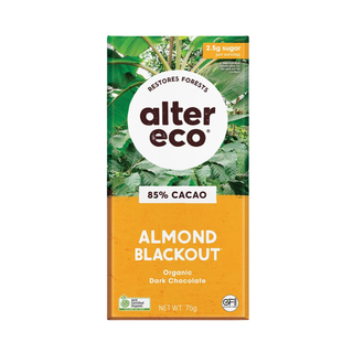 Alter Eco Chocolate Organic Dark Almonds Blackout 75g