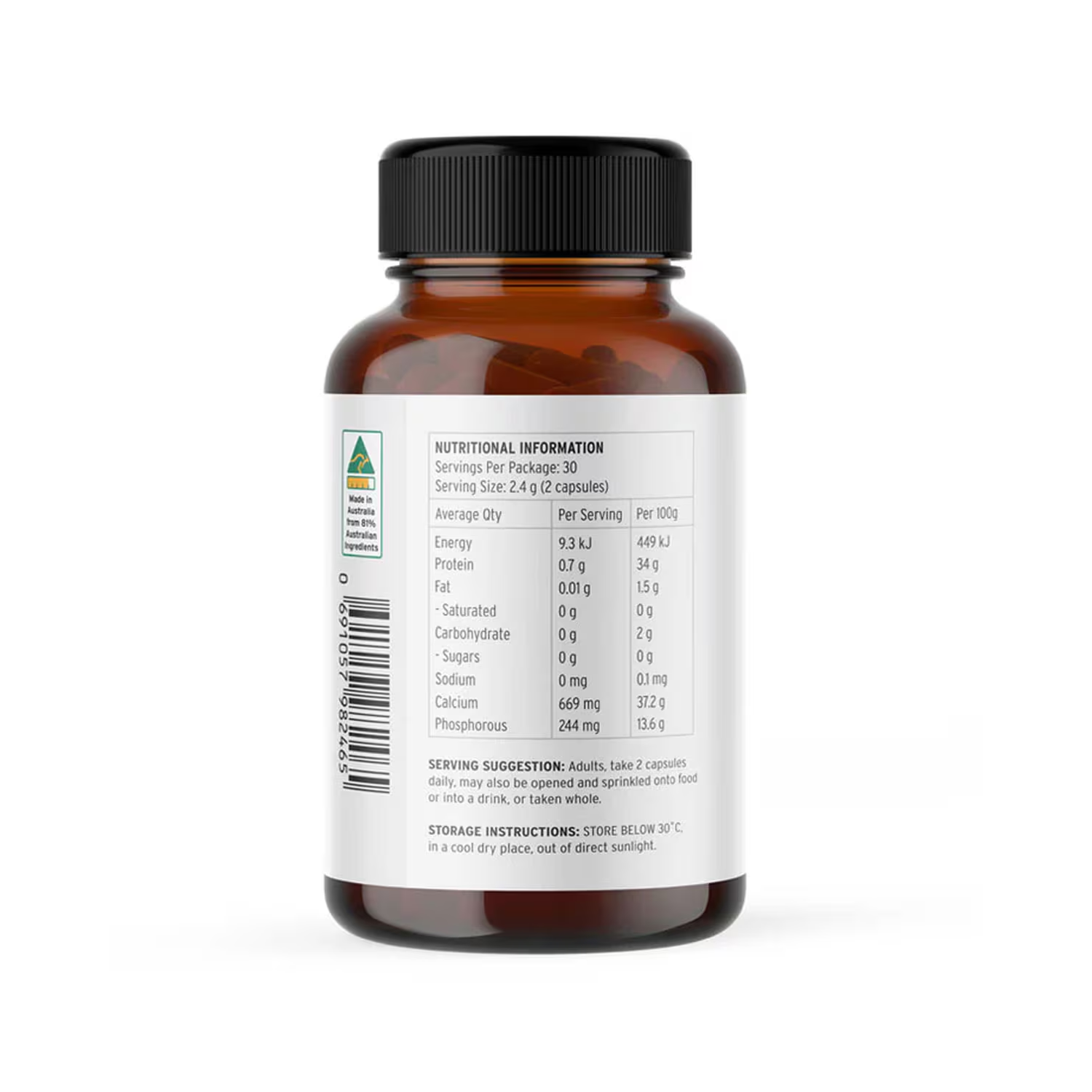 Ancestral Nutrition Primal Bones Grass-Fed Bone Matrix 60 Capsules