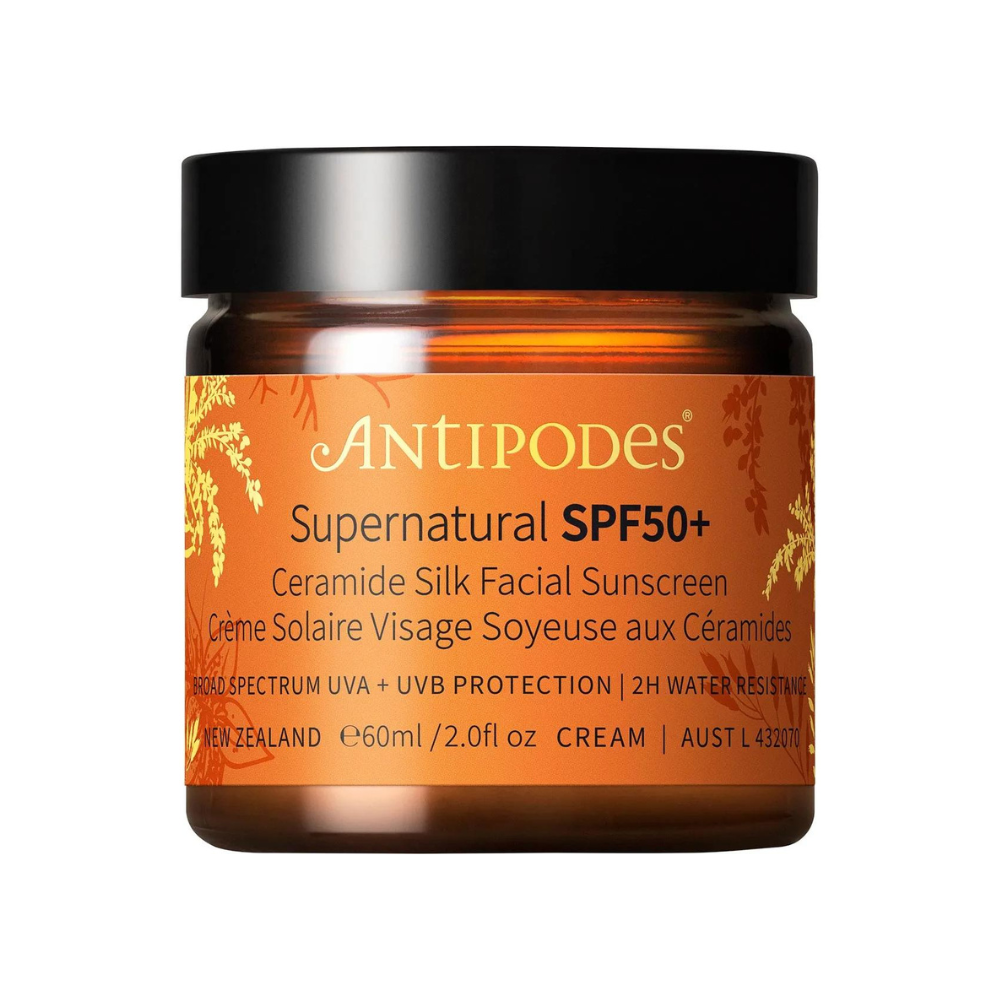 Antipodes Supernatural SPF50+ Ceramide Silk Sunscreen 60ml front packshot