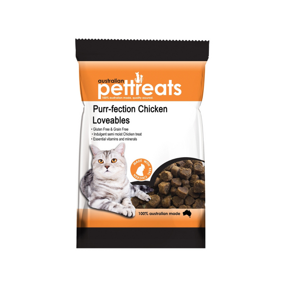 Australian Pettreats Purr-fection Chicken Loveables Treats For Cats 80g