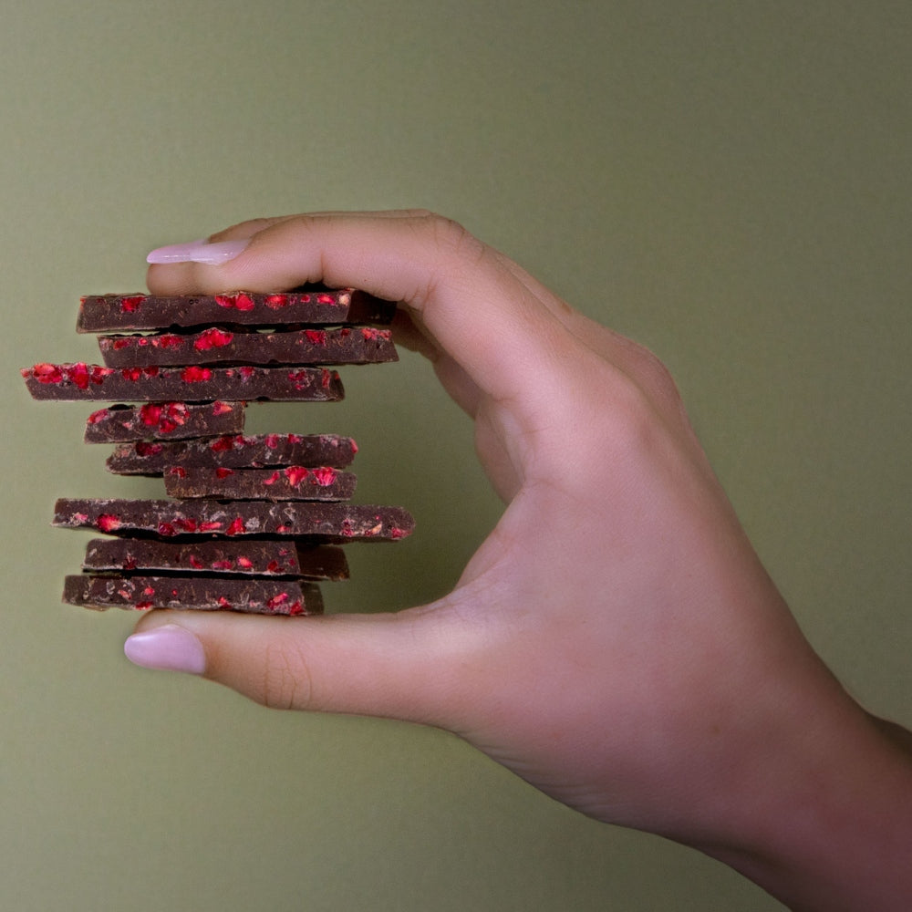 Bennetto Raspberries in Dark serving suggestion; other ingredients not included