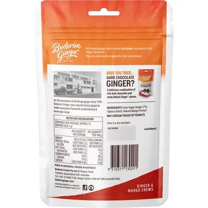 Buderim Ginger Ginger & Mango Chews 50g