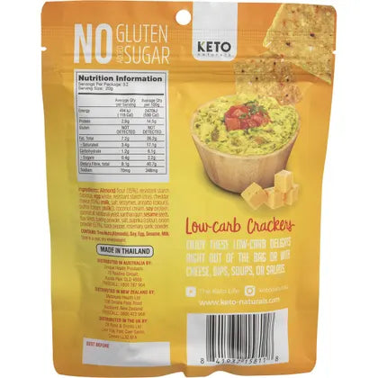 Keto Naturals Almond Flour Crackers Cheddar & Onion 64g