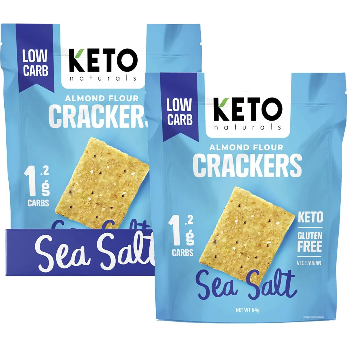 Keto Naturals Almond Flour Crackers Sea Salt 64g