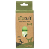 Biotuff Dog Waste Bags & Dispenser 4 x 15 Bag Rolls 60pk