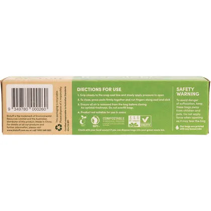 Biotuff Resealable Sandwich Bags 18x17cm 30 Pack