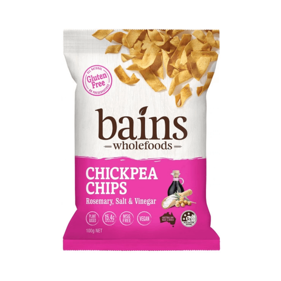 Bains Wholefoods Chickpea Chips Rosemary, Salt & Vinegar 100g