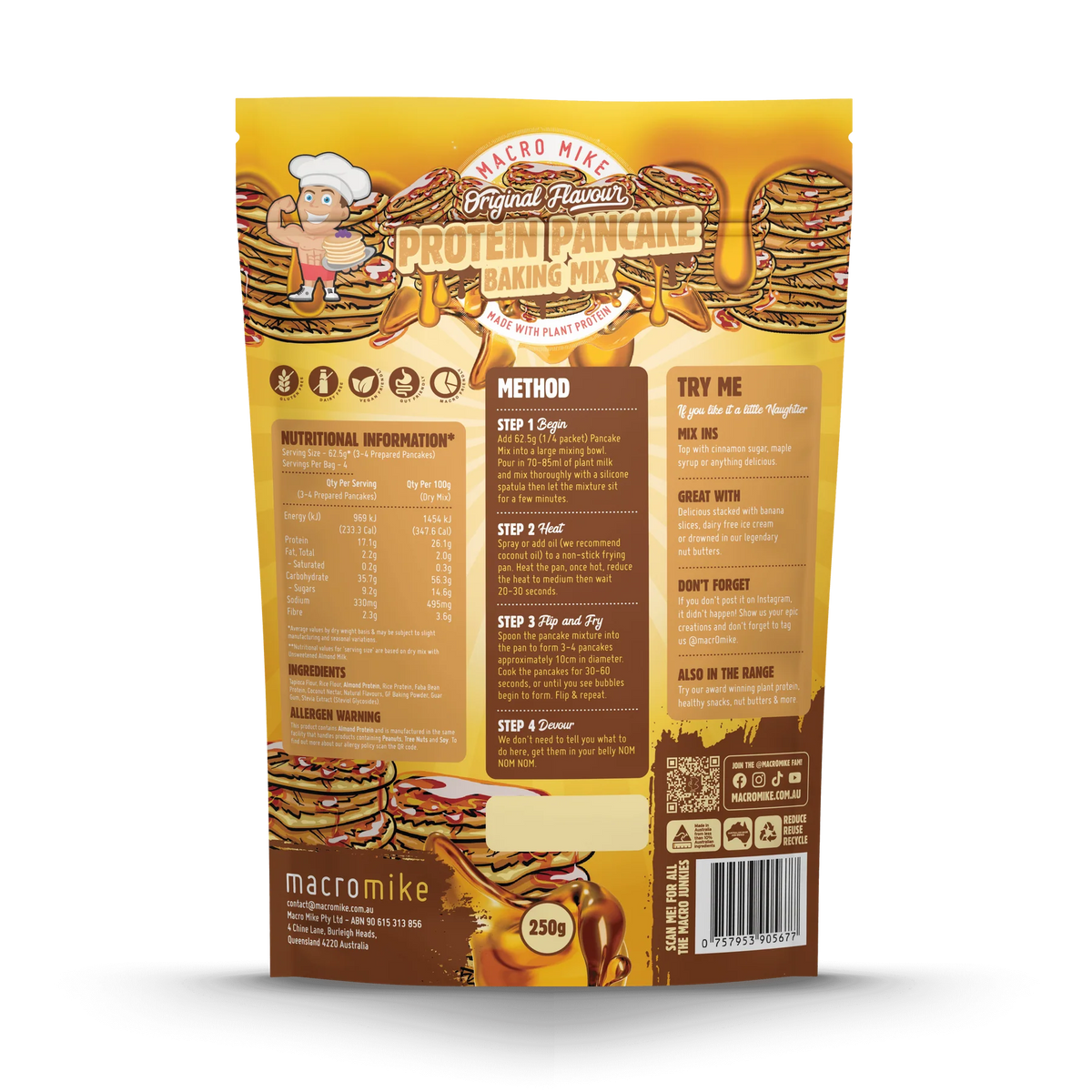 Macro Mike V2 Plant Based Protein Pancake Mix Original 250g product image 2