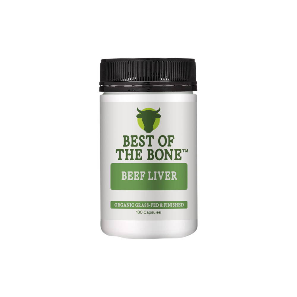 Best of the Bone Organic Beef Liver Nutrient Dense Superfood 180 Capsules