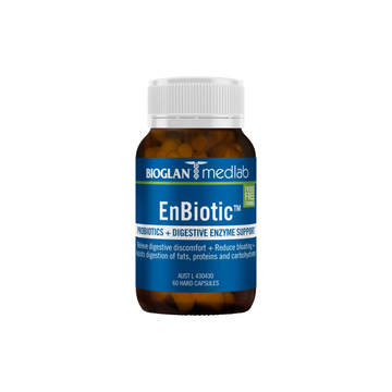 Bioglan Medlab EnBiotic Probiotics + Digestive Enzyme Support 60 Capsules