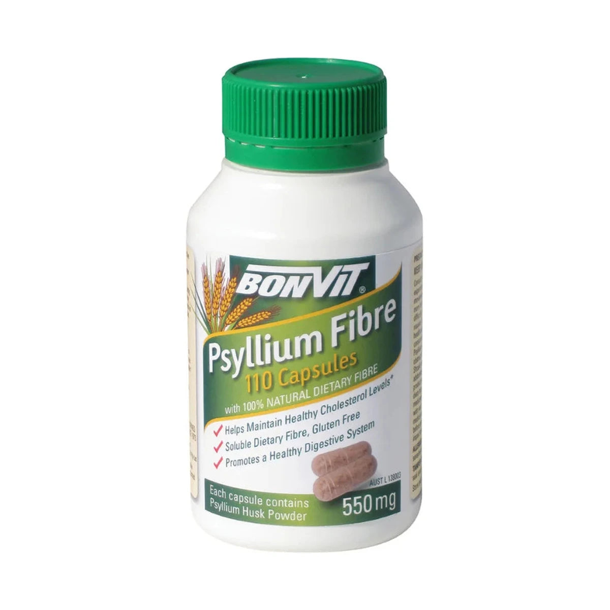 Bonvit Psyllium Fibre 550mg Capsules product packshot