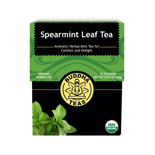 Buddha Teas Organic Herbal Tea Bags Spearmint Leaf Tea 18 Pack