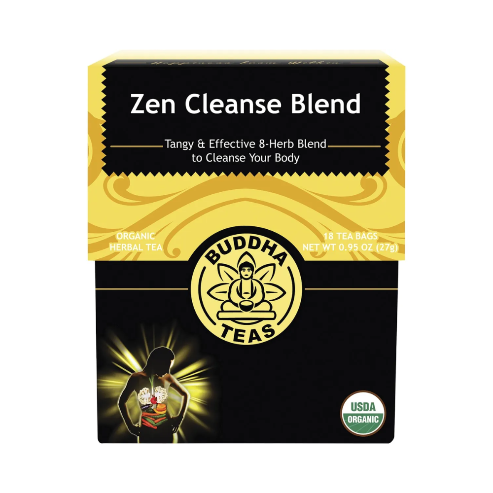 Buddha Teas Organic Herbal Tea Bags Zen Cleanse Blend 18 Pack