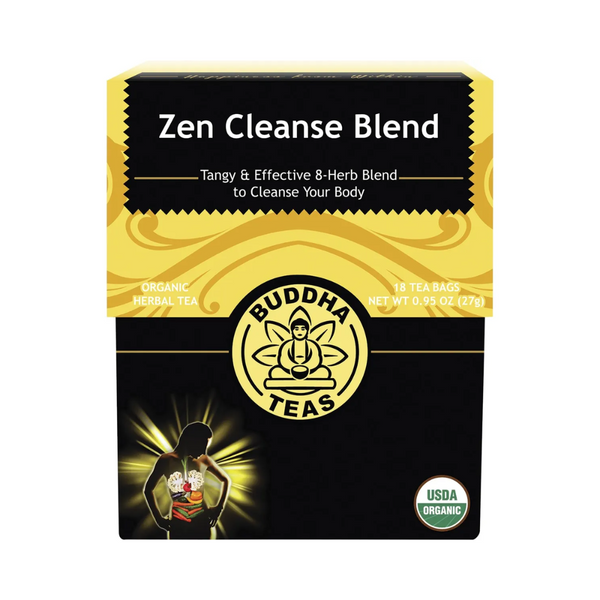Buddha Teas Organic Herbal Tea Bags Zen Cleanse Blend 18 Pack