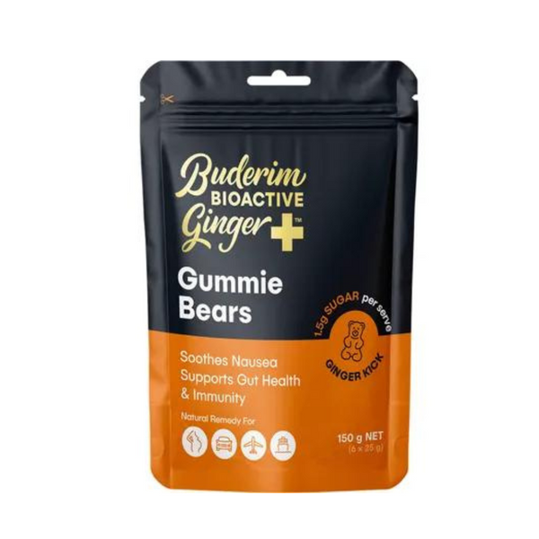 Buderim BioActive Ginger+ Hot Gummie Bears 150g