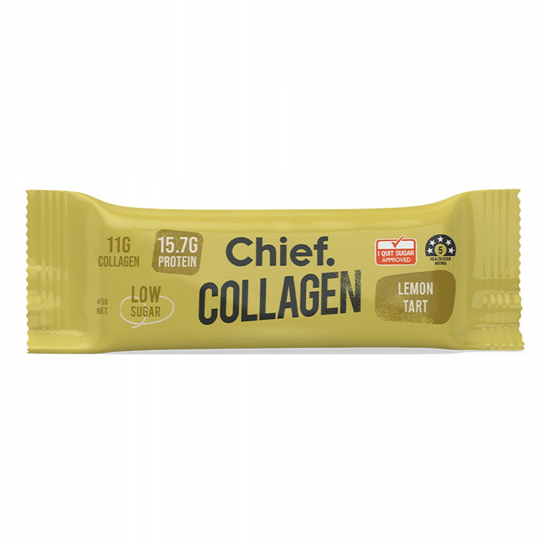 Chief Lemon Tart 45g bar packaging; supplied as a box of 12 bars