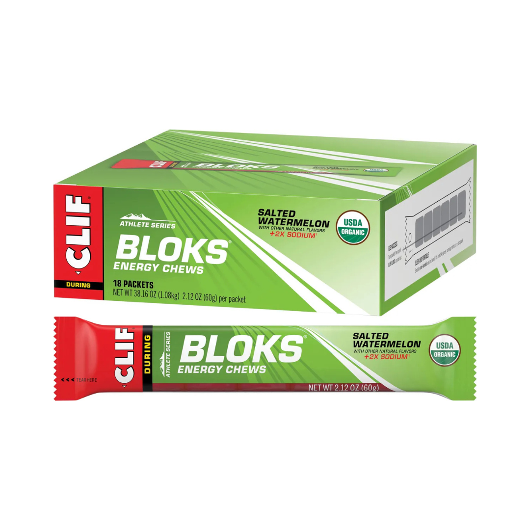 CLIF Bloks Energy Chews Salted Watermelon 100mg Sodium 18x60g