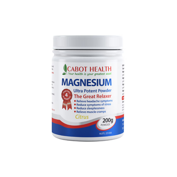 Cabot Health Magnesium Ultra Potent Citrus Powder 200g