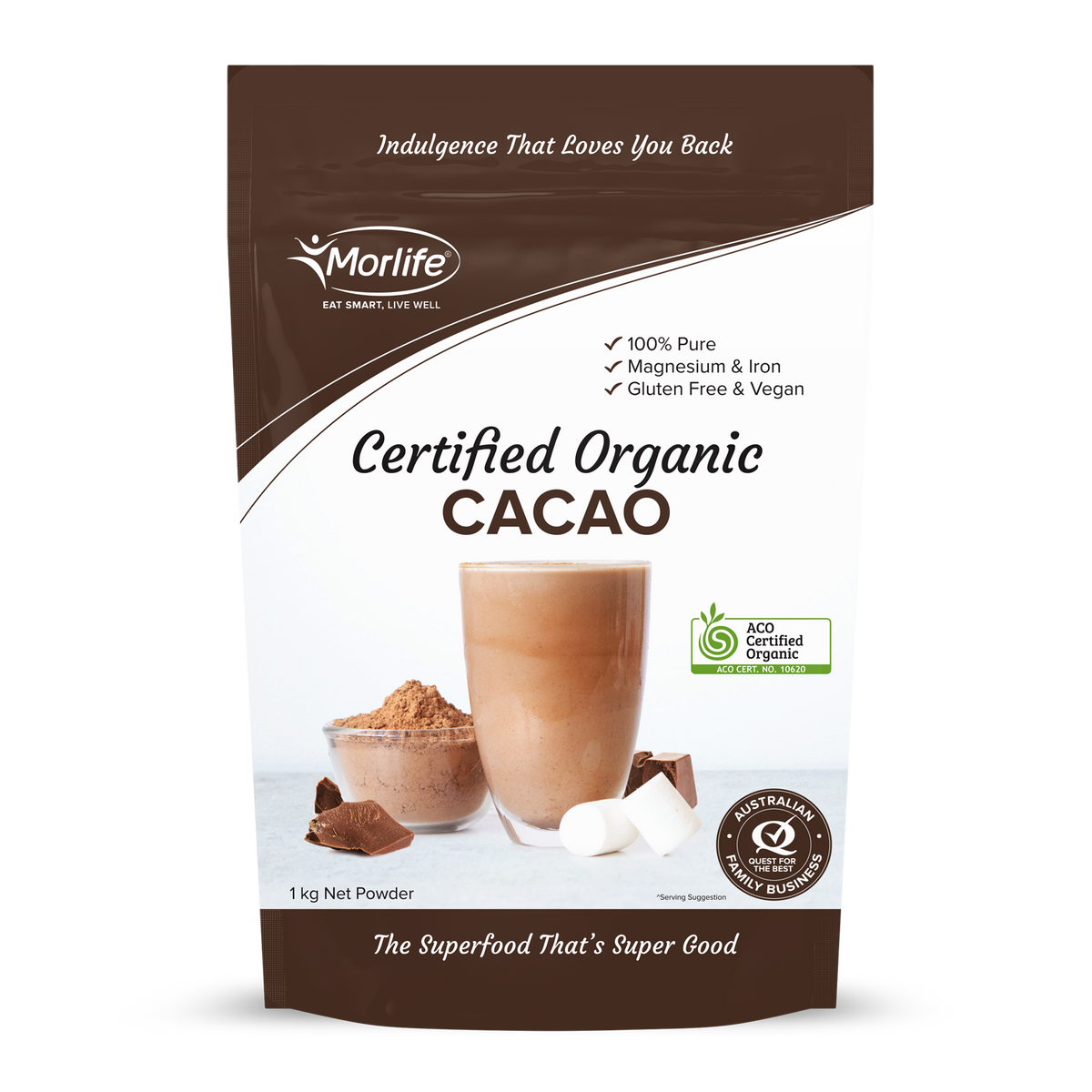 Morlife Cacao Powder Certified Organic 1kg product image