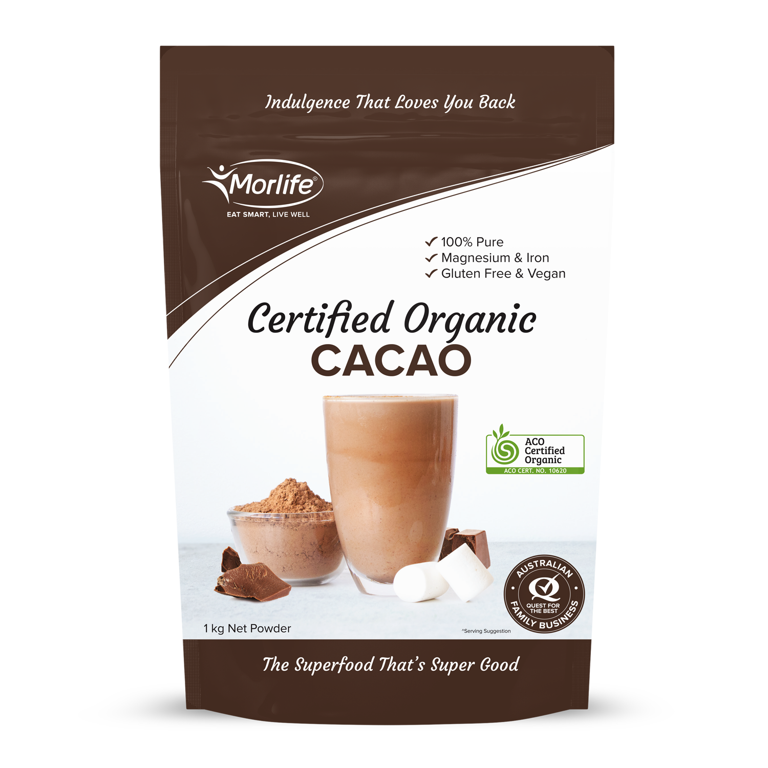 Morlife Cacao Powder Certified Organic 1kg product image