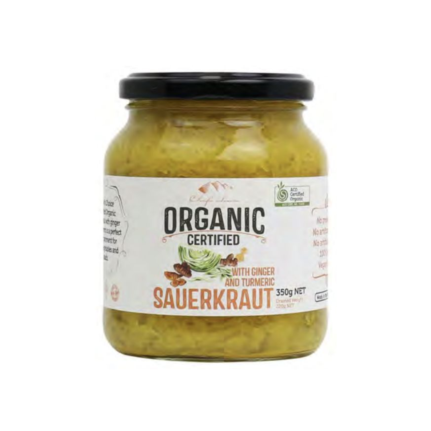 Chef's Choice Organic Sauerkraut with Ginger & Turmeric 350g