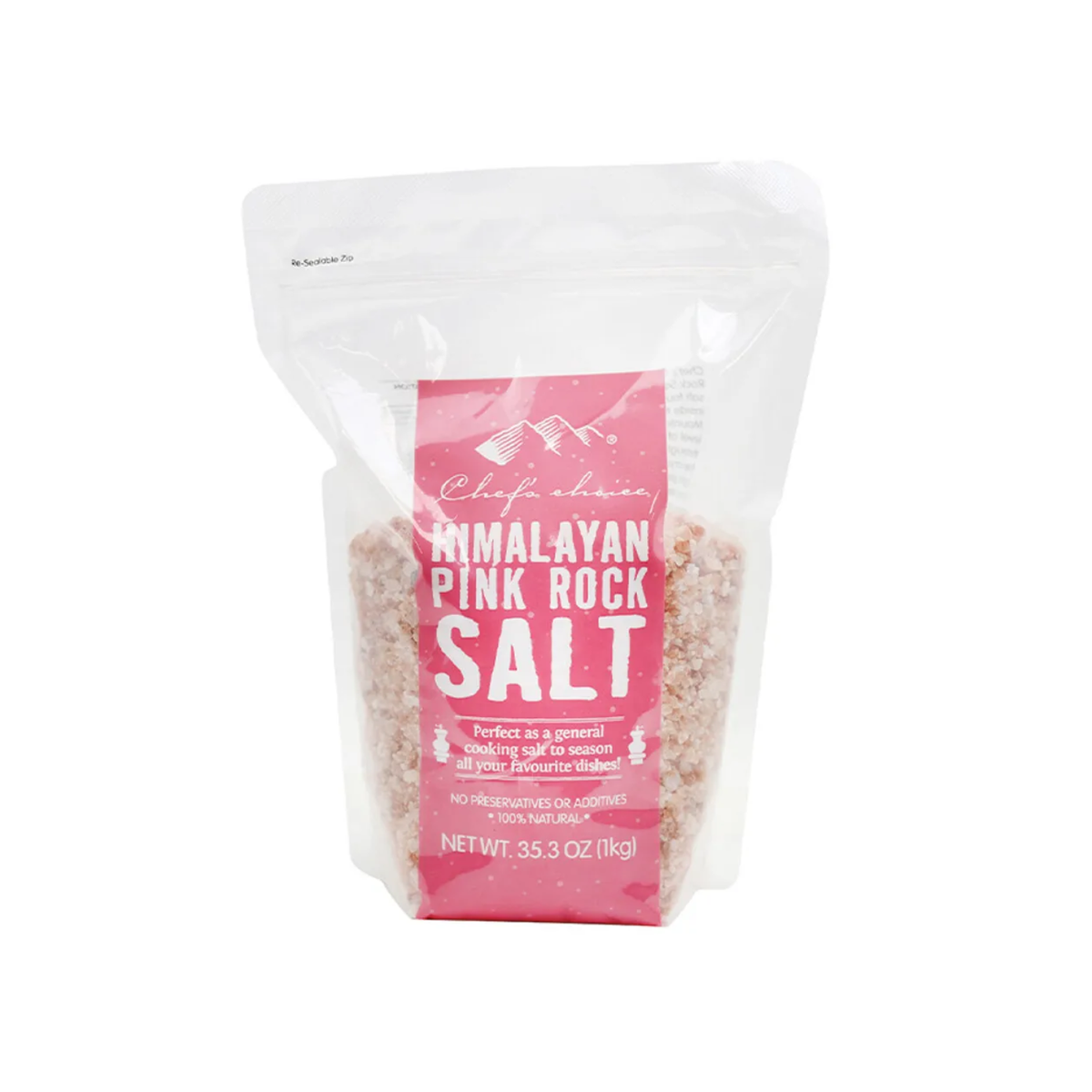 Chefs Choice Pink Rock Salt Standing Pouch 1kg