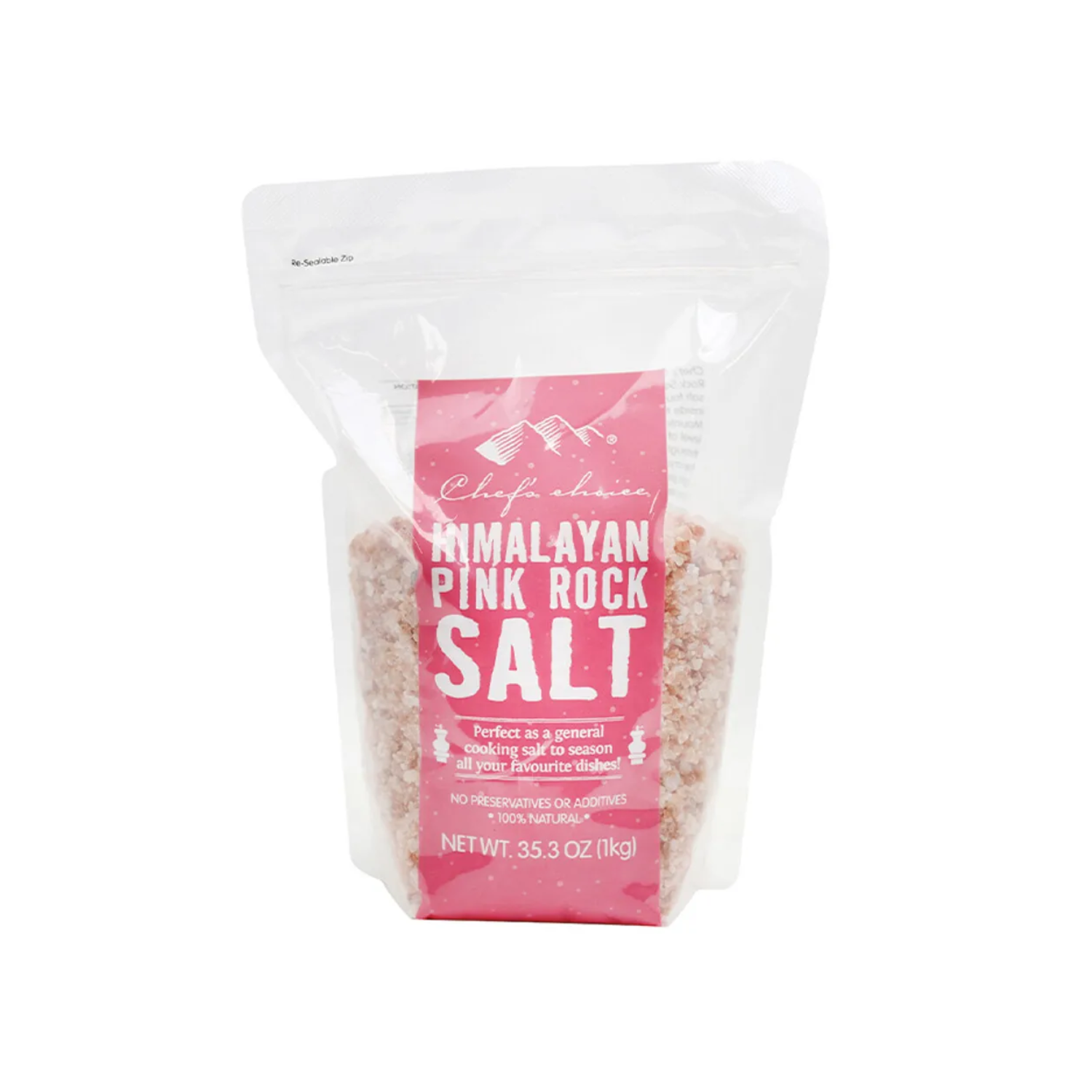 Chefs Choice Pink Rock Salt Standing Pouch 1kg