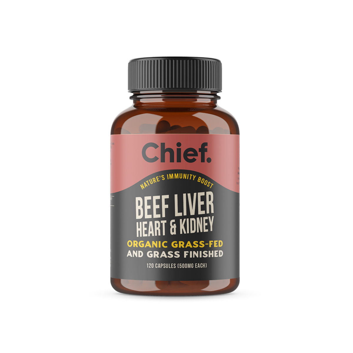 Chief Nutrition Organic Beef Liver Heart & Kidney 120 Capsules