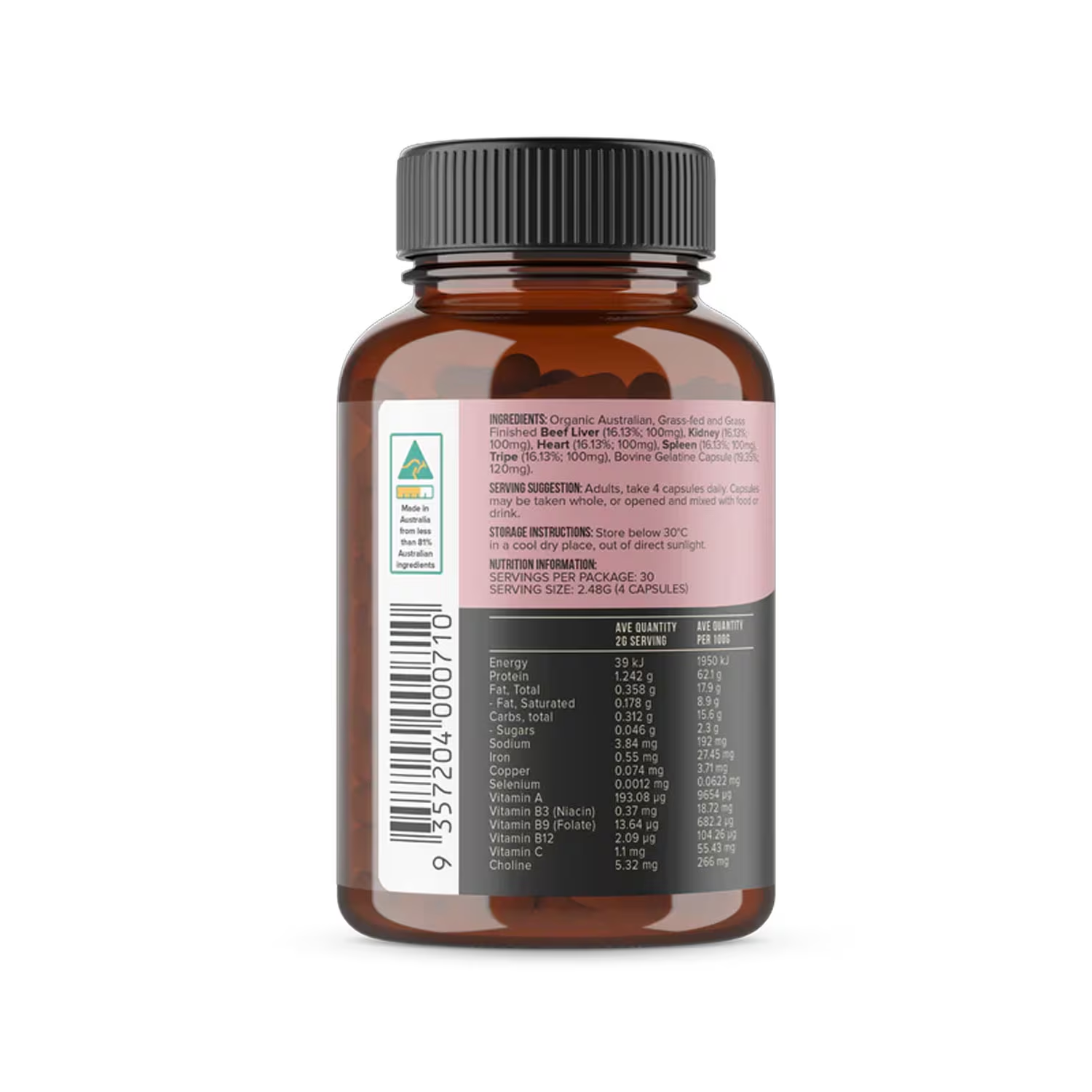 Chief Nutrition Organic Beef Offal Multivitamin 120 Capsules