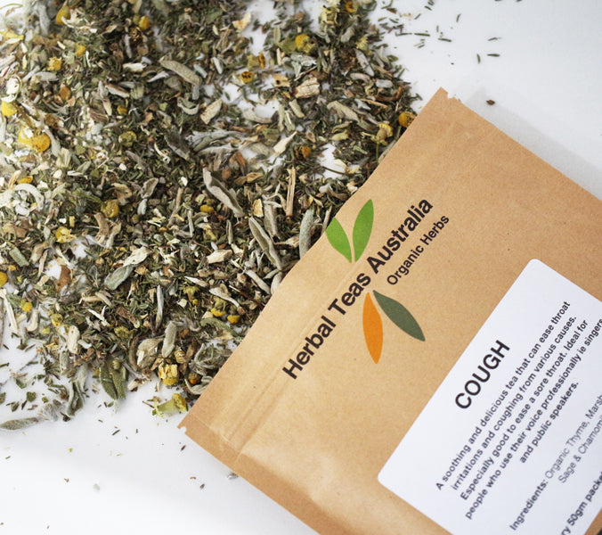 Herbal Teas Australia Cough Tea loose herbs and pouch