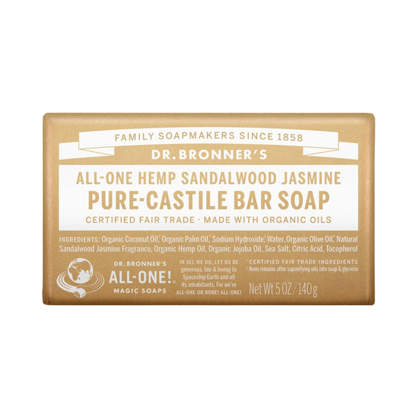 Dr Bronner's Pure-Castile Bar Soap (Hemp All-One) Sandalwood Jasmine 140g