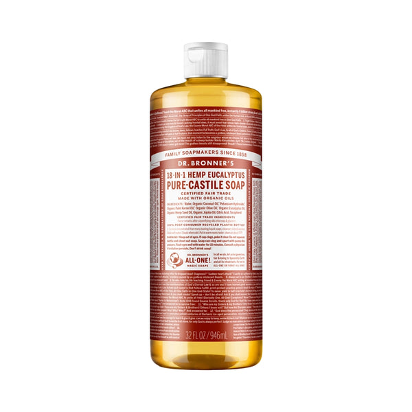 Dr Bronner's Pure-Castile Soap Liquid (Hemp 18-in-1) Eucalyptus 946ml