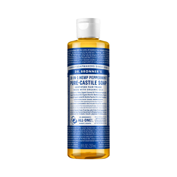 Dr Bronner's Pure-Castile Soap Liquid (Hemp 18-in-1) Peppermint 237ml