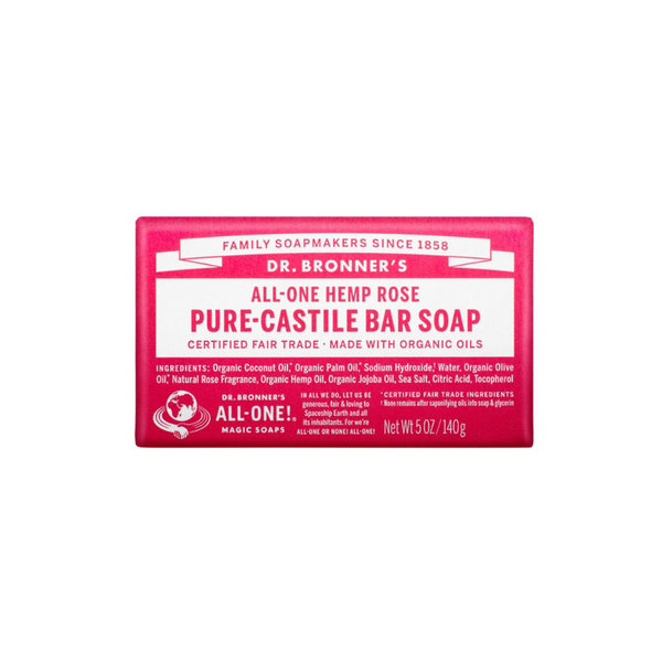 Dr Bronner's Pure-Castile Bar Soap (Hemp All-One) Rose 140g