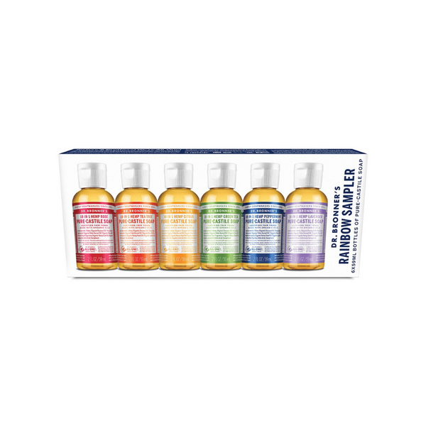 Dr Bronner's Pure Castile Soap Rainbow Sampler Pack 6 x 59ml