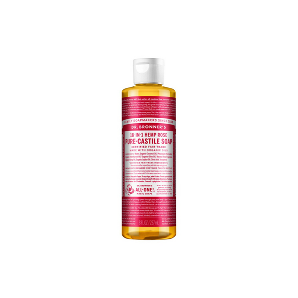 Dr Bronner's Pure-Castile Soap Liquid (Hemp 18-in-1) Rose 237ml