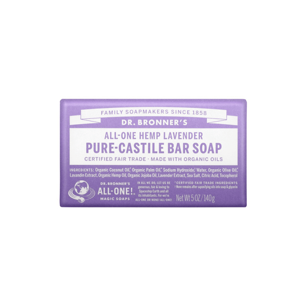 Dr Bronner's Pure Castile Bar Soap Lavender 140g