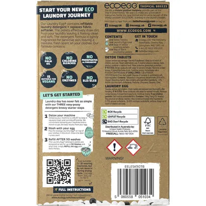 Ecoegg Laundry Egg Starter Kit 50 Washes Tropical Breeze