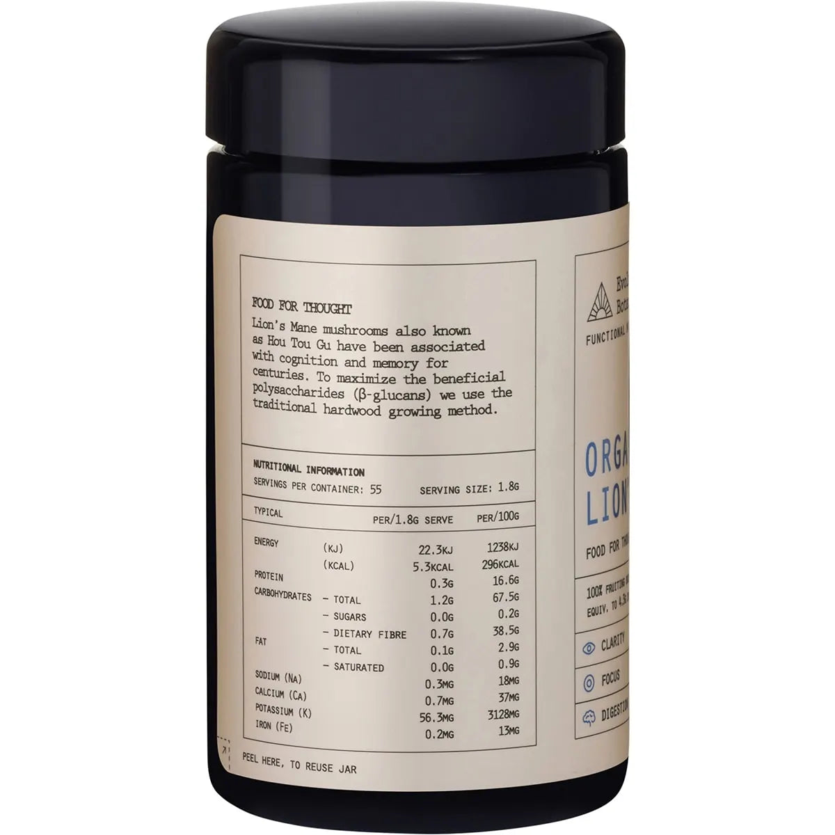 Evolution Botanicals Organic Lion's Mane Food For Thought 100g gallery image 3