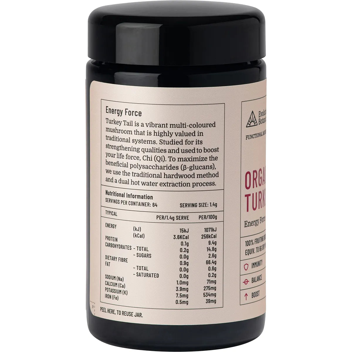Evolution Botanicals Organic Turkey Tail Energy Force 90g gallery image 3
