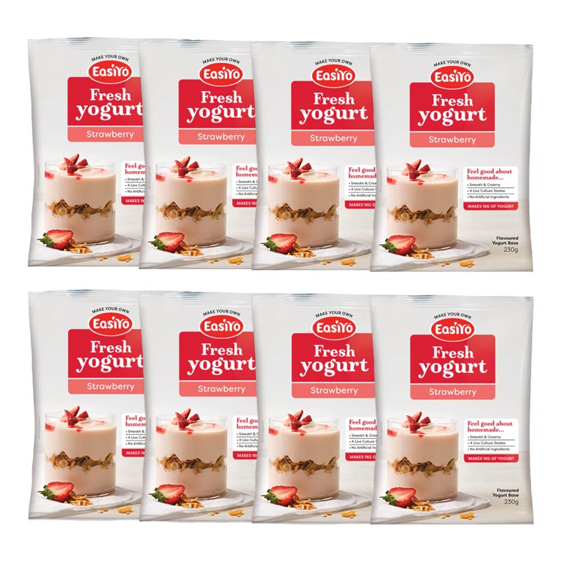 EasiYo Everyday Range Strawberry Yoghurt Base 230g Carton of 8