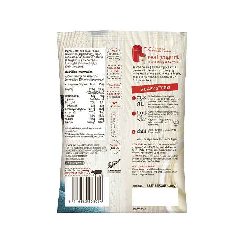 EasiYo Everyday Range Vanilla Yoghurt Base 230g Carton of 8 gallery image 3