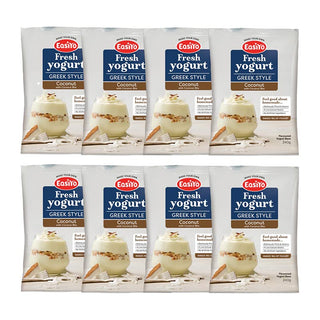 EasiYo Greek-Style Coconut Yogurt Base With Coconut Bits 240g Carton of 8 product image