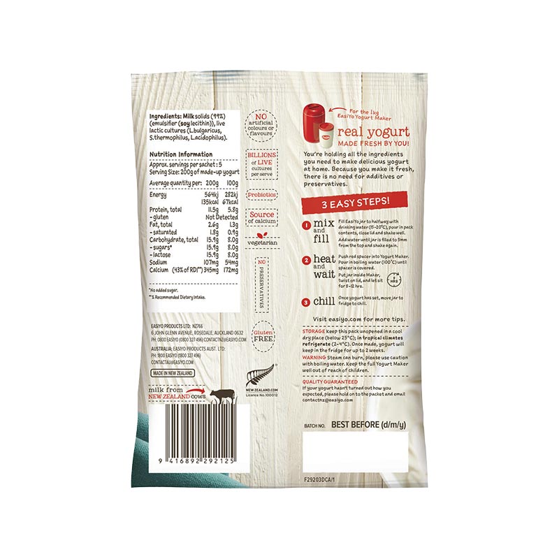 EasiYo Wellbeing Range Greek Style Low Fat Yoghurt Base 170g Carton of 8 gallery image 3