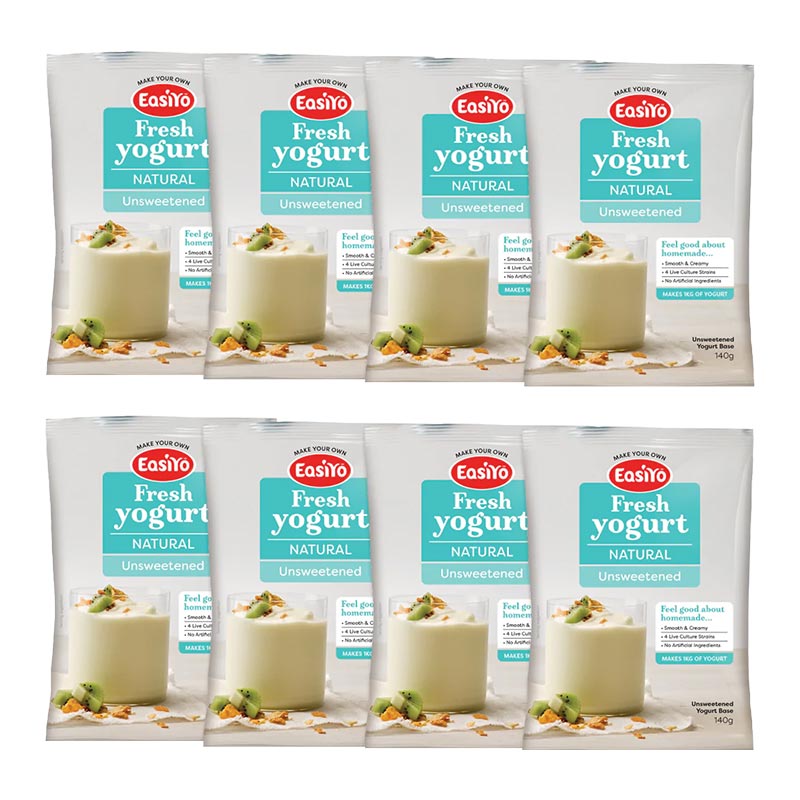 EasiYo Wellbeing Range Yoghurt Base Natural Unsweetened 140g Carton of 8