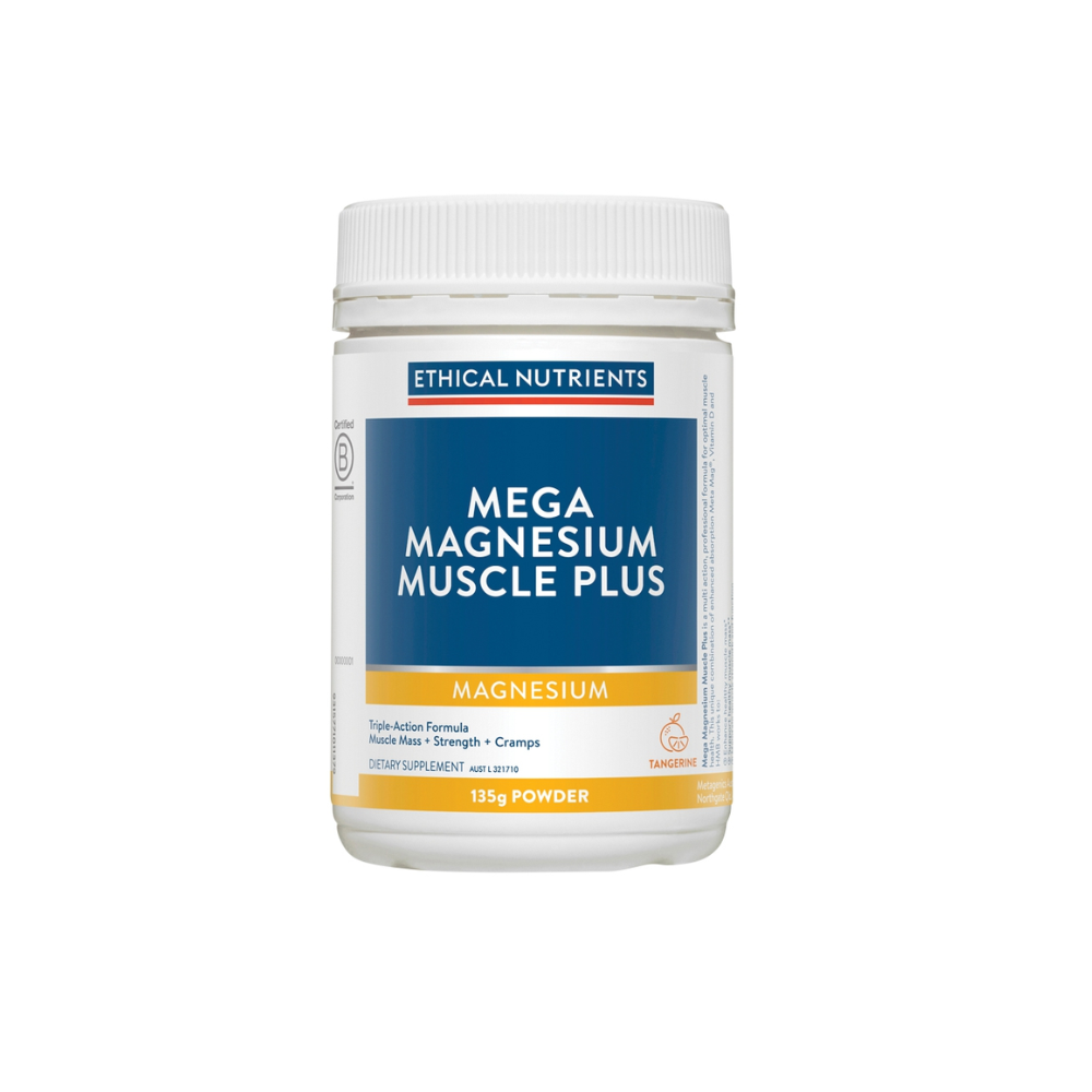 Ethical Nutrients Mega Magnesium Muscle Plus Powder Tangerine 135g