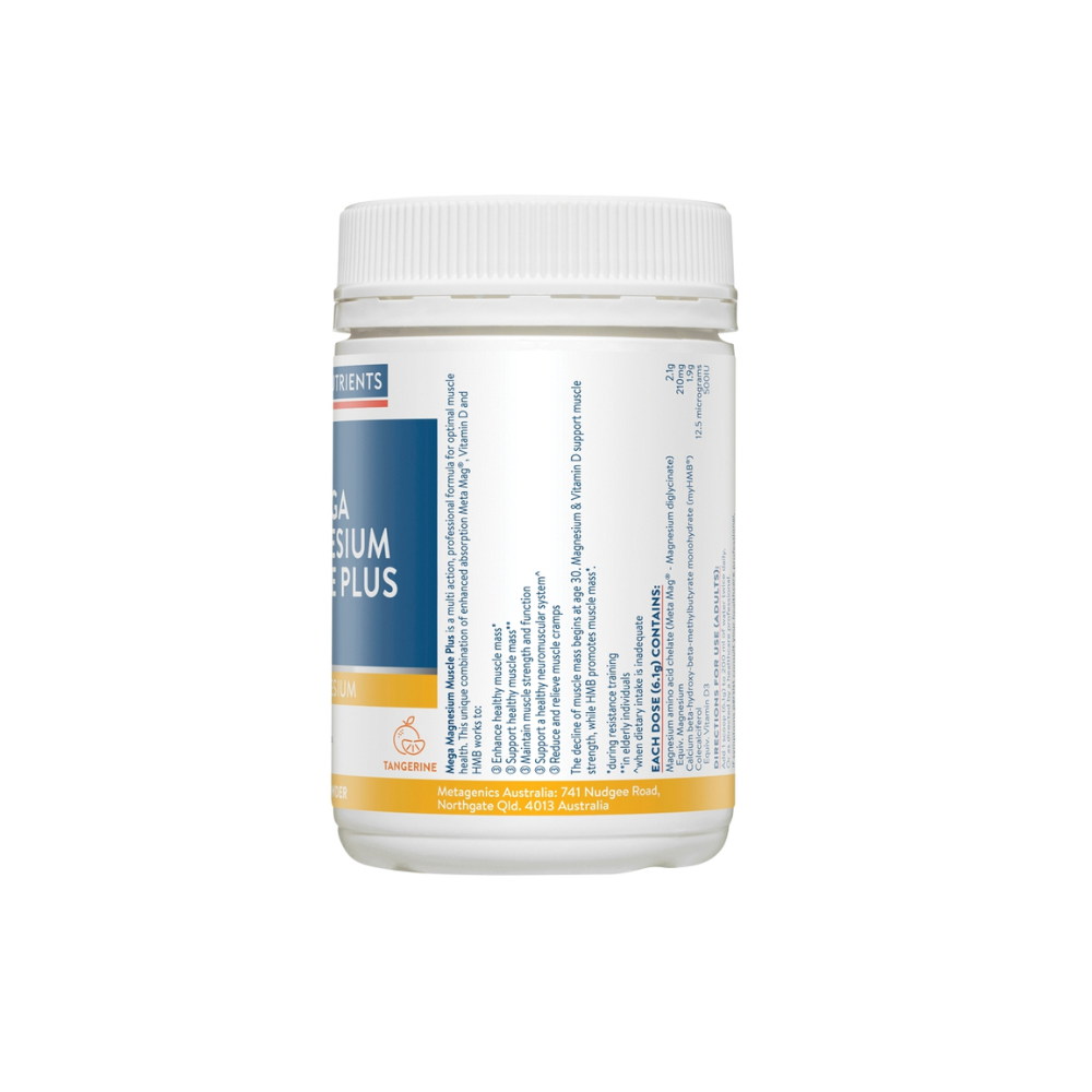 Ethical Nutrients Mega Magnesium Muscle Plus Powder Tangerine 135g
