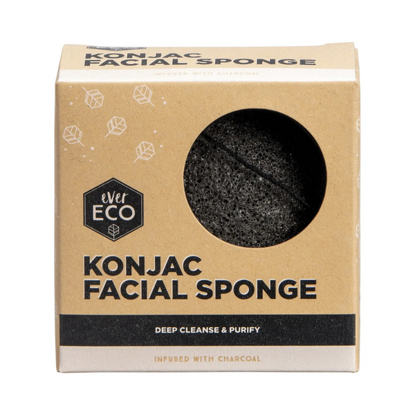 Ever Eco Konjac Facial Sponge Charcoal 1 Pack